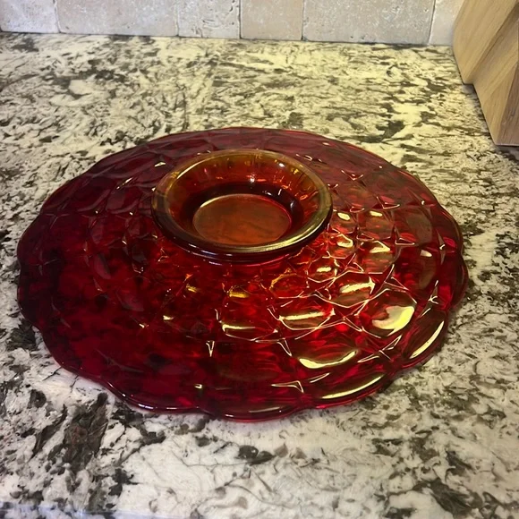 Beautiful Vintage Georgian  Red  Platter.   Possibly Viking? - Picture 2 of 3